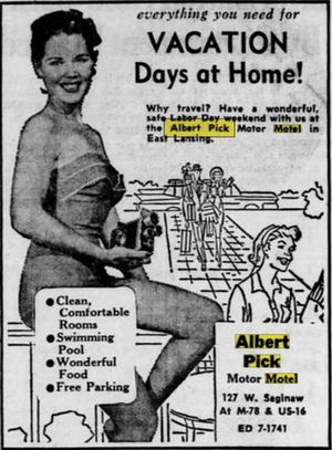 Albert Pick Motor Hotel - Aug 1960 Ad